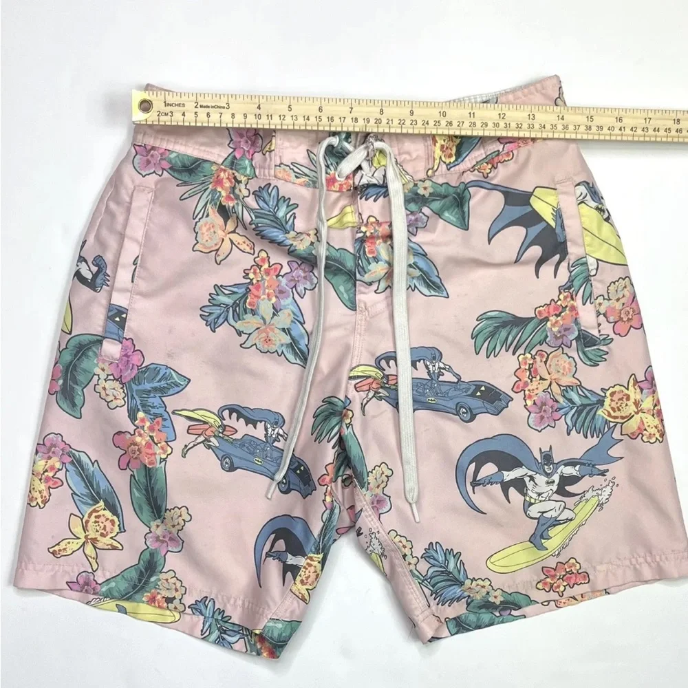Batman Hawaiian Board Swim Trunk Shorts DC Comics - Picture 6 of 8